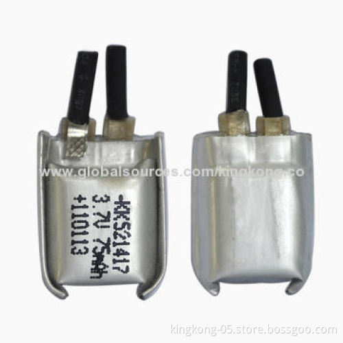 pl521417 Polymer Battery, 75mAh Capacity, 3.7V Voltage